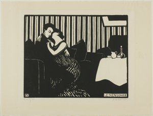 La mentira, placa uno de Intimidades de Felix Edouard Vallotton