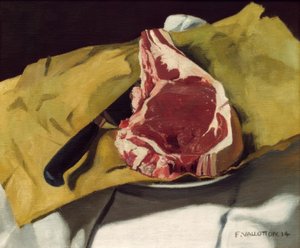 Un entrecot sobre un papel amarillo de Felix Edouard Vallotton