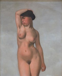 Desnudo femenino con brazo levantado