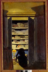 Mujer buscando en un armario de Felix Edouard Vallotton