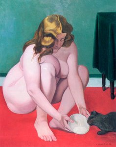Mujer con un gato