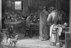 Refectorio en un monasterio budista de Felix Elie Regamey