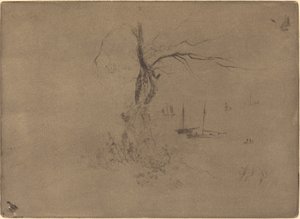 Árboles y barcos de Felix Hilaire Buhot