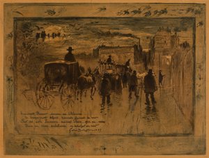 Convoi Funèbre au Boulevard de Clichy, 1887 de Felix Hilaire Buhot