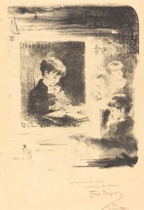 Niño dibujando de Felix Hilaire Buhot