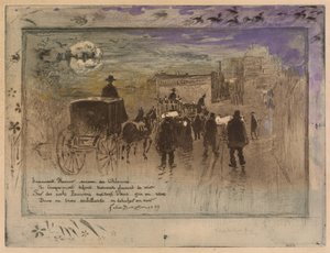 Procesión fúnebre en el bulevar de Clichy de Felix Hilaire Buhot