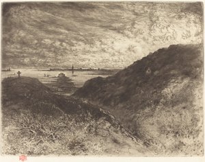 El acantilado: Bahía de Saint-Malo de Felix Hilaire Buhot