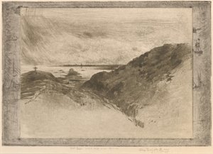 El acantilado: Bahía de Saint-Malo (La Falaise: Baie de Saint-Malo) de Felix Hilaire Buhot