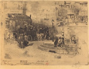 La Place Pigalle en 1878 de Felix Hilaire Buhot
