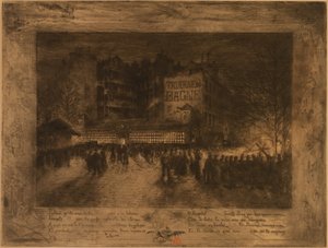 La Place des Martyrs y la Taverne du Bagne, 1885 de Felix Hilaire Buhot