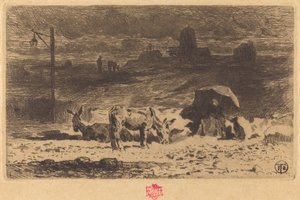 Los Burros de La Butte-aux-Cailles, 1873-1874 de Felix Hilaire Buhot
