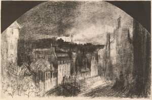 Montmartre el 14 de Julio de Felix Hilaire Buhot