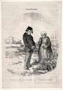 Pastorales, plate 33: They say, nevertheless, that if I plant potatoes, I will harvest truffles de Felix Hilaire Buhot