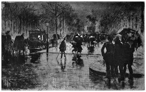Retour des Champs-Elysees, c. 1870-1900 1924 de Felix Hilaire Buhot