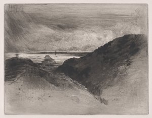 El acantilado - Bahía de Saint-Malo, 1889-90 de Felix Hilaire Buhot