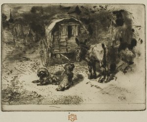 Los guardianes de la casa o los compañeros del acróbata de Felix Hilaire Buhot