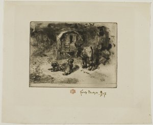 Los guardianes de la casa o los compañeros del acróbata de Felix Hilaire Buhot