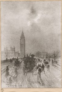 La torre del reloj Victoria, Londres de Felix Hilaire Buhot