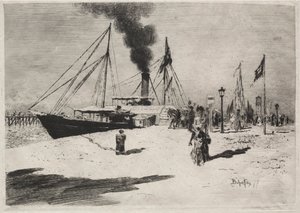 El muelle en Trouville de Felix Hilaire Buhot
