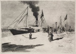 El muelle en Trouville, 1877 de Felix Hilaire Buhot