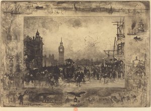Puente de Westminster, 1884 de Felix Hilaire Buhot