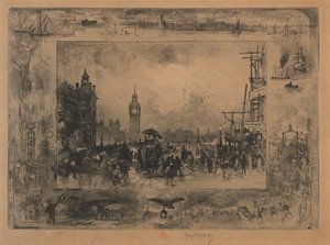 Puente de Westminster, o Torre de Westminster de Felix Hilaire Buhot