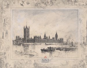Palacio de Westminster, 1884 de Felix Hilaire Buhot