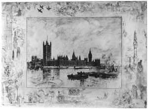 Palacio de Westminster, c. 1870-1900, 1924 de Felix Hilaire Buhot