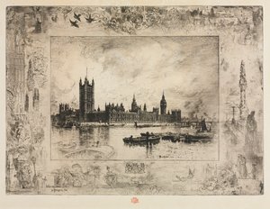 Westminster Place, 1884 de Felix Hilaire Buhot