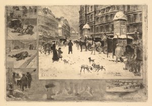 Invierno en París de Felix Hilaire Buhot