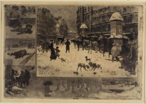 Invierno en París de Felix Hilaire Buhot
