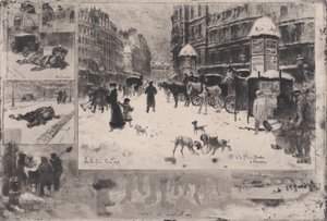 Invierno en París, o Nieve en París de Felix Hilaire Buhot