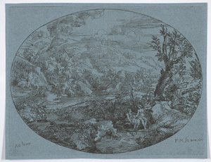 Paisaje con tres figuras, 1677 de Felix Meyer