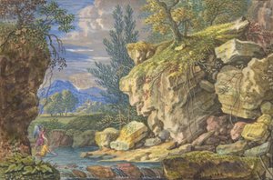 Paisaje con Tobías y el ángel, siglo XVII-principios del XVIII de Felix Meyer.