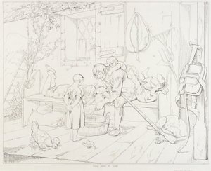 (Rip Van Winkle, ilustración) Rip Divirtiendo a los niños de Felix Octavius Carr Darley