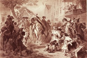 George Washington entrando en Nueva York en 1783, grabado por Alexander Hay Ritchie (1822-1895) de Felix Octavius Carr Darley