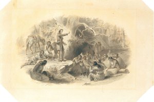 John Eliot predicando a los indios de Felix Octavius Carr Darley