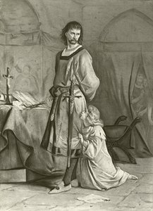 Rey Juan. Acto IV, Escena I (grabado) de Felix Octavius Carr Darley