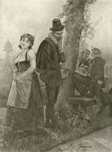 Trabajos de amor perdidos. Acto I, Escena II (gravura) de Felix Octavius Carr Darley