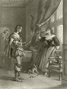 Las alegres comadres de Windsor. Acto III, Escena IV (grabado)