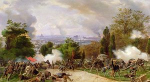 Combate en el cementerio de Pere Lachaise en 1871 (óleo sobre lienzo) de Felix Philippoteaux