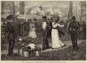 Exposición del Festival del Centenario Americano, escena en Fairmount Park, Filadelfia, milicia negra después del entrenamiento