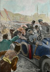 Asesinato de Francisco Fernando (1863-1914) Archiduque de Austria, y su esposa Sofía en Sarajevo de Felix Schwormstadt