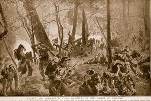 Franceses y alemanes en combate cercano en el bosque de Argonne, 1914-19