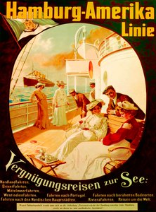 Crucero de placer en el mar, cartel publicitario de la Hamburg American Line, 1904