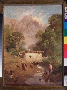 Paisaje de Crimea - Pintura de Fyodor Vasilyev (Feodor Alexandrovich, Fyodor Alexandrovich Vassiliev (1850-1873), óleo sobre lienzo de Feodor Alexandrovich Vassiliev