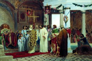 El bautismo del gran príncipe de Kiev Vladimir el Grande en 987, 1883 de Feodor Andreyevich Bronnikov