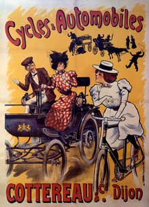 Cartel de ciclos y coches Cottereau et compagnie. principios del siglo XX (cartel) de Ferdinand (1865 1923) Misti Mifliez