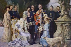 Kaiser Wilhelm II y la Familia Imperial Alemana de Ferdinand (after) Keller