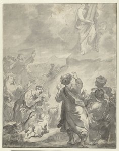 Moisés bajando del Monte Sinaí con los Diez Mandamientos de Ferdinand Bol